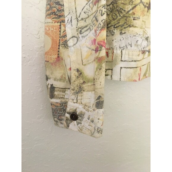 Chico's Women's  Linen Cotton Blend Zip Front Jean Like Jacket Sz 1-S-M - Picture 3 of 5